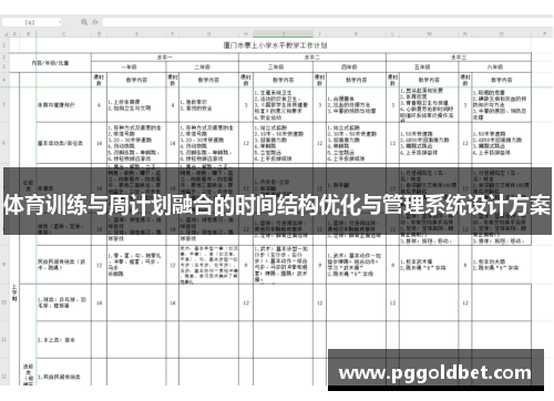 体育训练与周计划融合的时间结构优化与管理系统设计方案